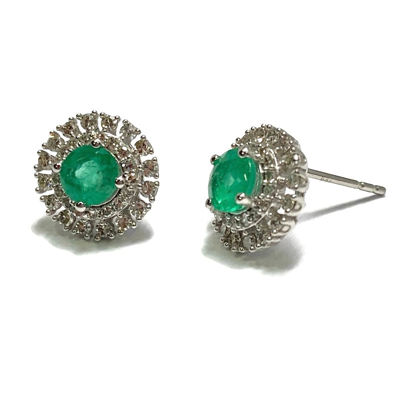 Diamond & Emerald Earrings .50ct (Dia) .60ct (Em) 995.00