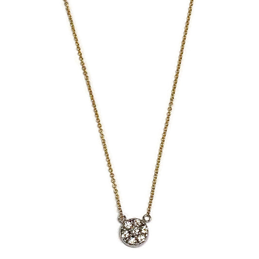 Diamond 7 stone cluster Gold 14k Necklace 18" .9mm 1146.00