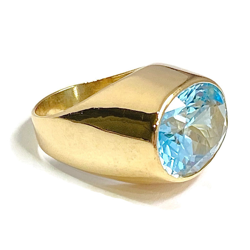 Blue Topaz 14ky Bezel Ring 2200.00