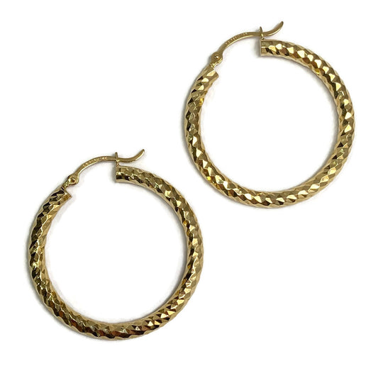 Yellow Gold Hoops Earrings 1" 14ky 445.00