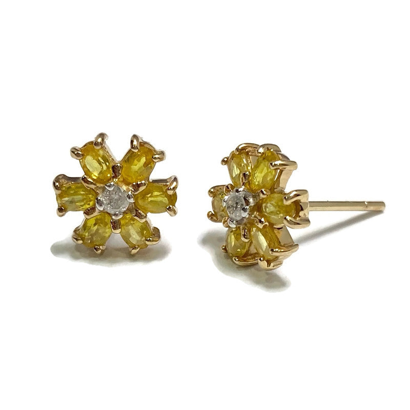 Diamond and Yellow Sapphire Earrings 600.00