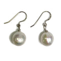 White Baroque Pearl Shephard Hook Dangle Earrings 70.00