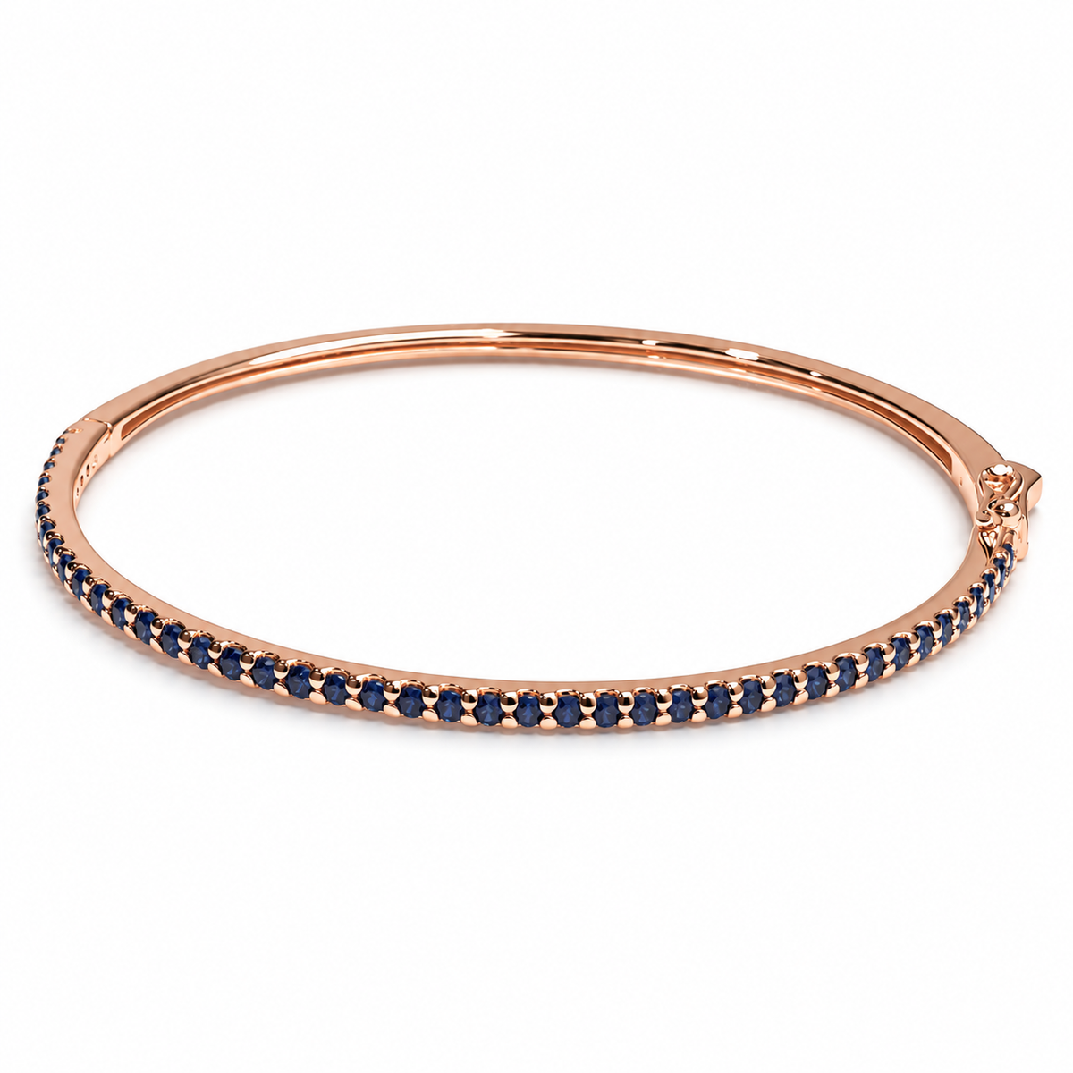 Hinged Bangle Sapphire 14ky Bracelet 6.75" 1.4ct 5600.00-5900.00