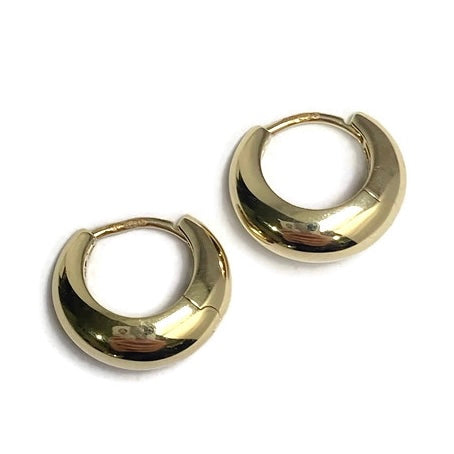 Shiny Convex Hoop Earrings 14KY  575.00