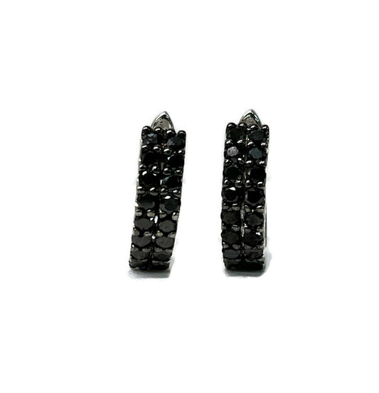 Black Diamond J-Hoop Earrings (1.51ct) 3/4" 1,540.00