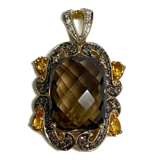 Diamond, Smoky Quartz & Citrine Pendant 1,325.00