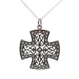 Diamond 14k Gold Filagree Cross Necklace 480.00