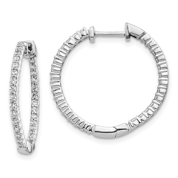 14K White Gold Diamond In and Out Hoops 7000.00