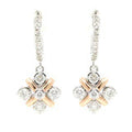 Five Diamond Two Tone 14K Gold Hoop Dangle Earring 2200.00
