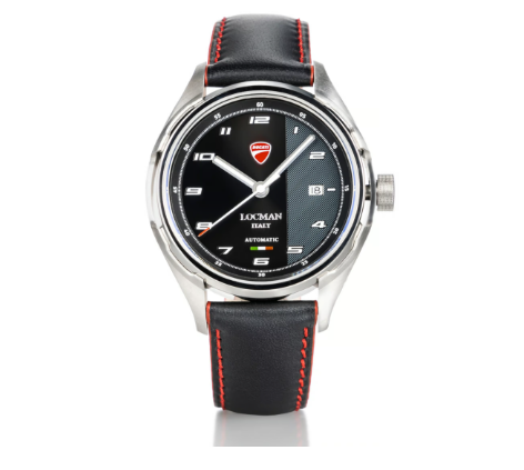 LOCMAN Ducati Three Hands Quartz with Black Calf Leather Strap 865.00