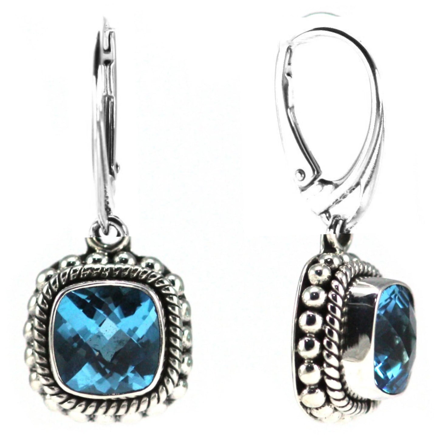 PADMA Sterling Silver Bali Blue Topaz Earings 284.00