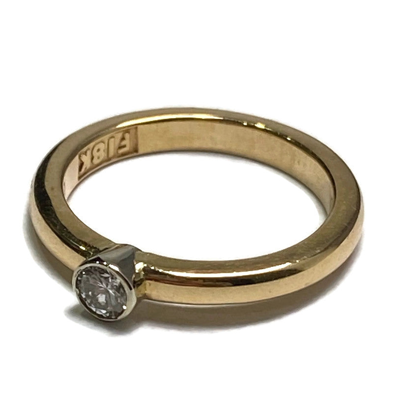 18K Yellow Gold and White Gold Bezel Solitaire Diamond Ring 2300.00