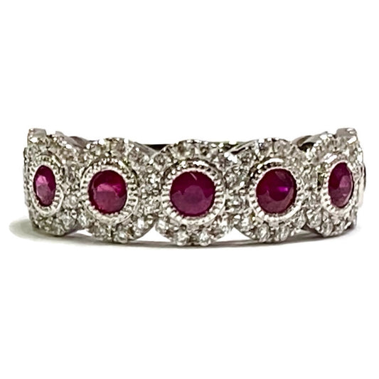 Ruby & Diamond Band (R .93ct, D .50ct) Size 5.5-7.5 4150.00