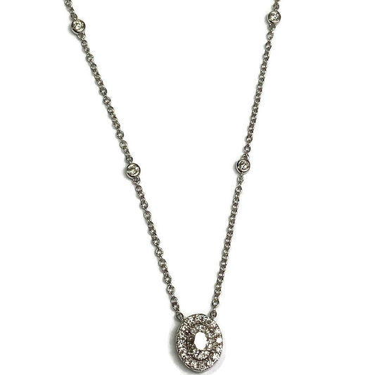 Diamond & 14k White Gold Oval 5/8ct Necklace 3620.00