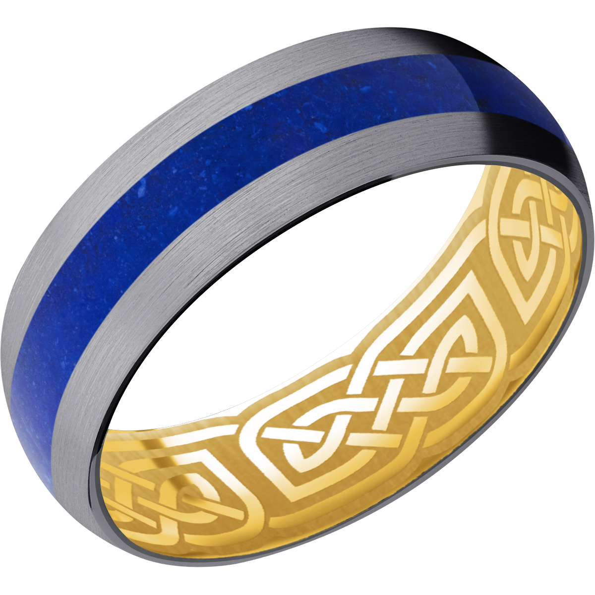 Tantulum Lapis and 10K Yellow Gold Men's Band 2680.00