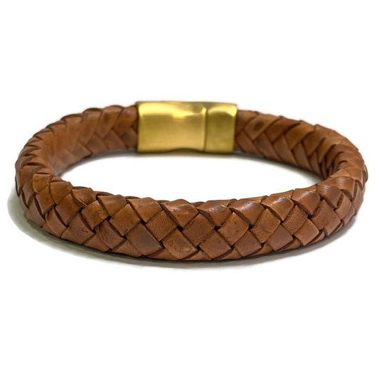 Men's Tan Braided Leather Bracelet 69.00