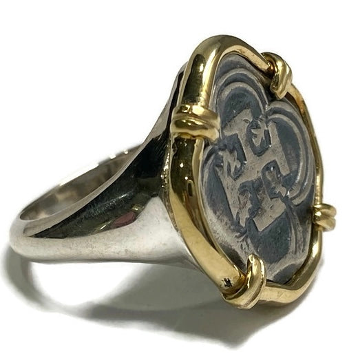 Silver and Gold Coin Ring 150.00