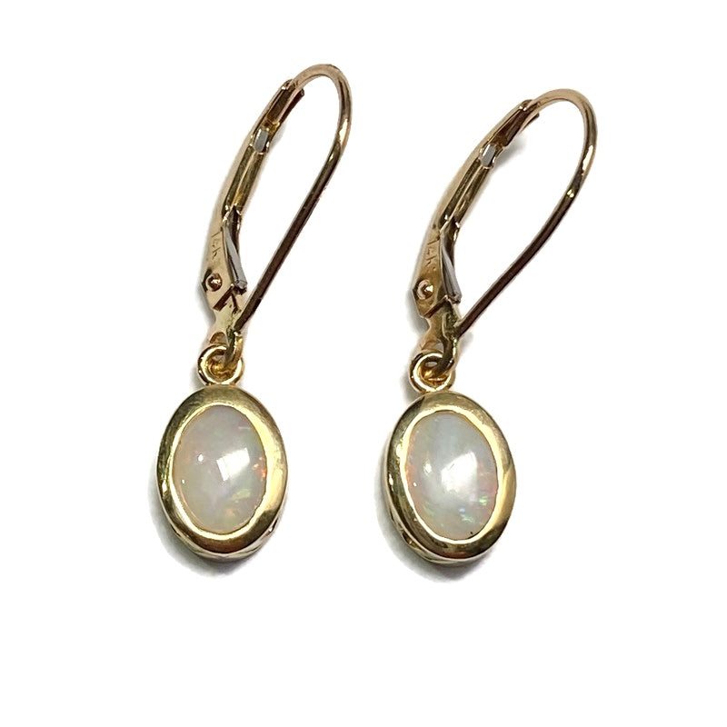 Opal (Australian) & 14k Yellow Gold Earrings $480