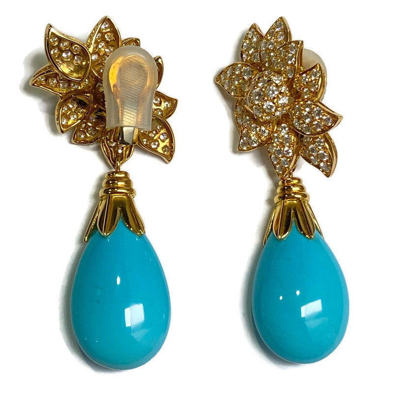 Diamond and Maiden Turquoise Earrings 9ct 60000.00