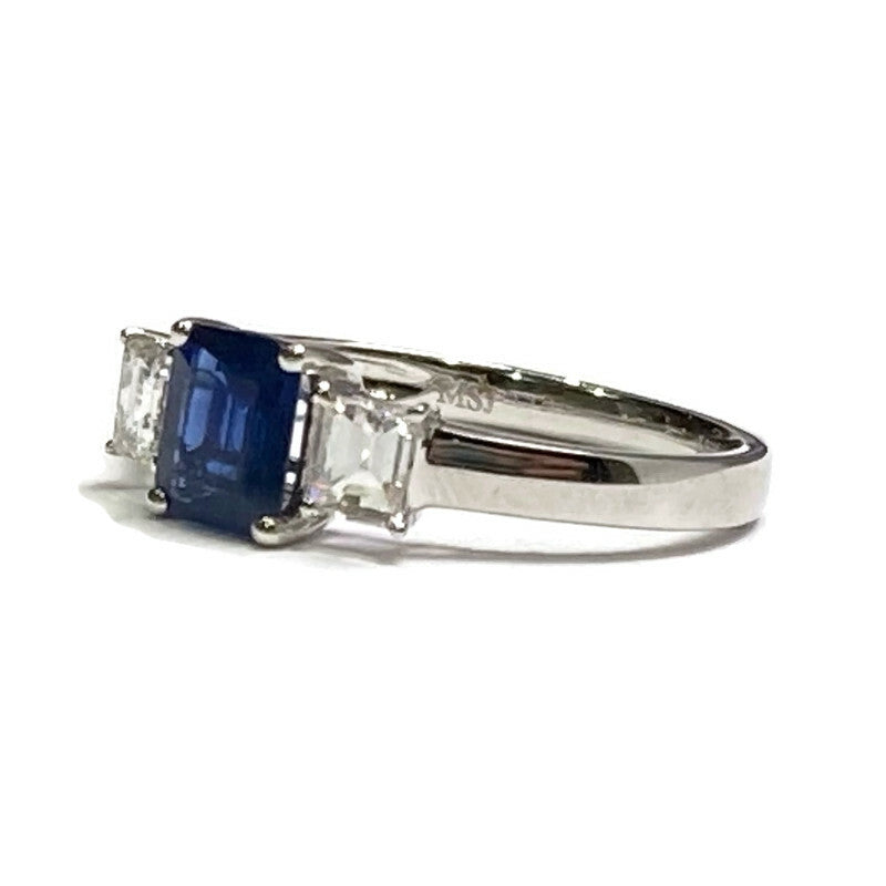 Sapphire & Diamond (Past, Present, Future) Ring (S .84ct, D .42ct) Size 6-8 3,375.00