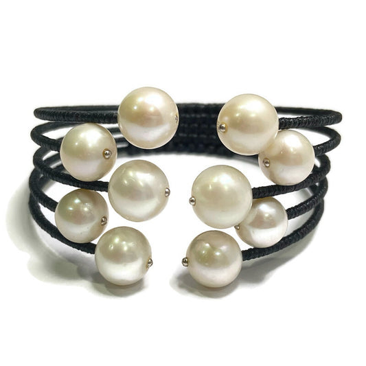 Tahitian Pearl Woven Cuff Bracelet 180.00