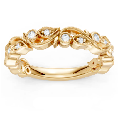 14K Yellow Gold and Diamond Floral Band 2300.00