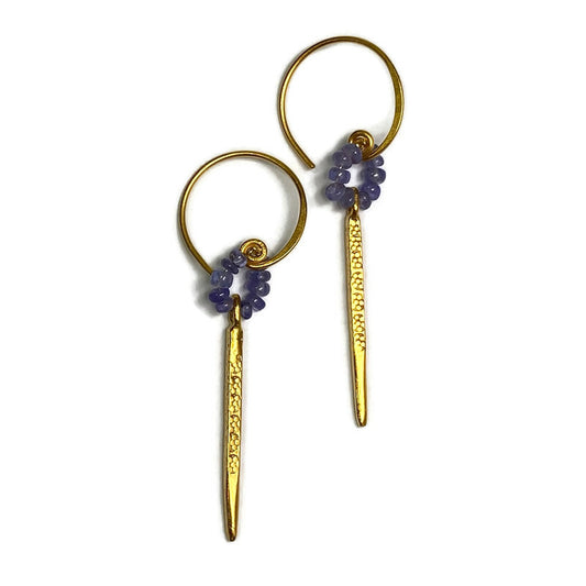 Tanzanite Dangle Hoop Earring 75.00