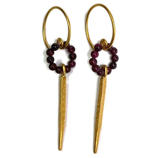 Garnet Beaded Earring 65.00