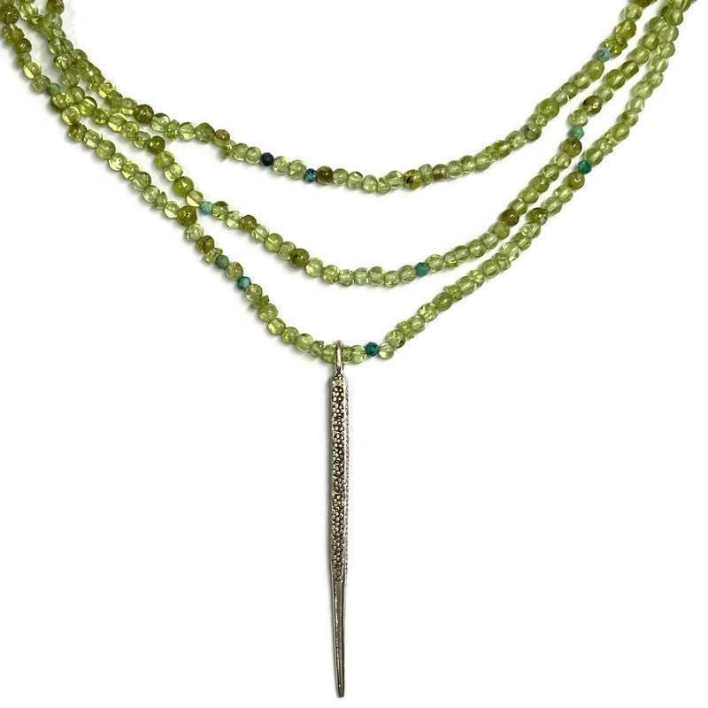 16" Peridot & Turquoise Beaded Necklace 204.00