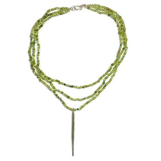 16" Peridot & Turquoise Beaded Necklace 204.00