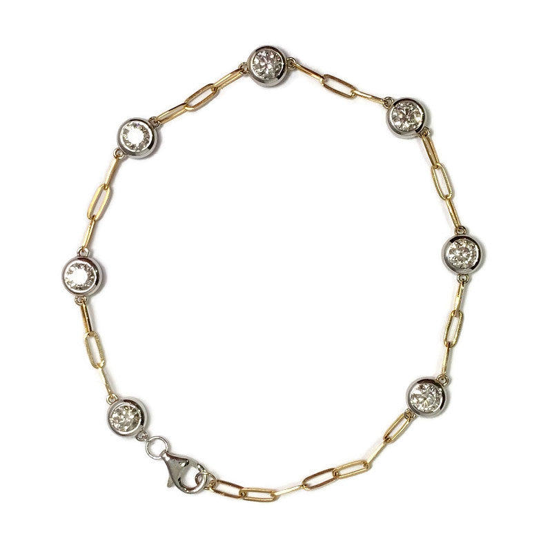 Diamond By the Yard Dual Tone Gold Bracelet 2.2ctw 7500.00