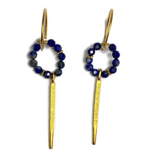 Lapis Beaded  Vermeil Earring 65.00