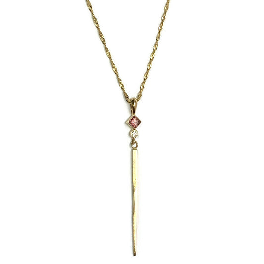 Berry Sapphire and Diamond Gold Necklace 650.00