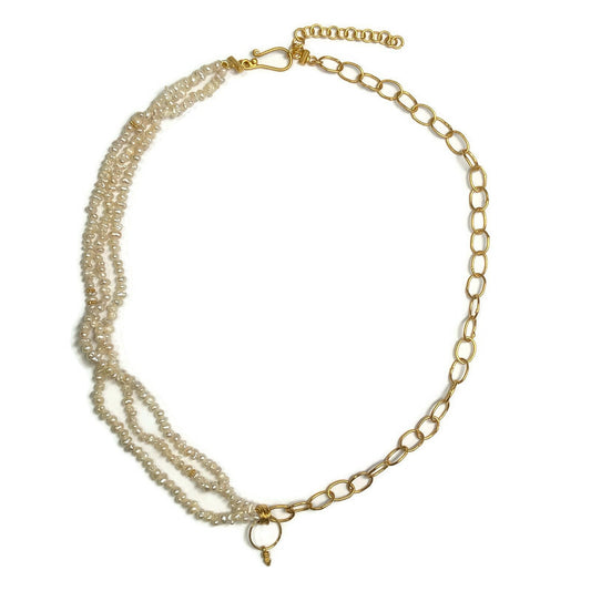 Pearl/Vermeil Chain Necklace 185.00