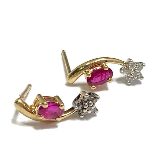 Ruby & Diamond Star Earring 450.00