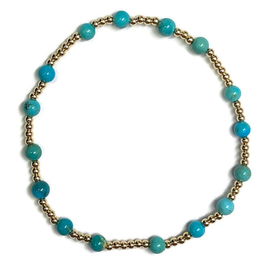 Gold Filled and Turquoise Beaded Bracelet 90.00