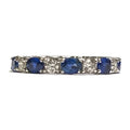 Sapphire and Diamonds White Gold 3/4 Eternity Band 5300.00