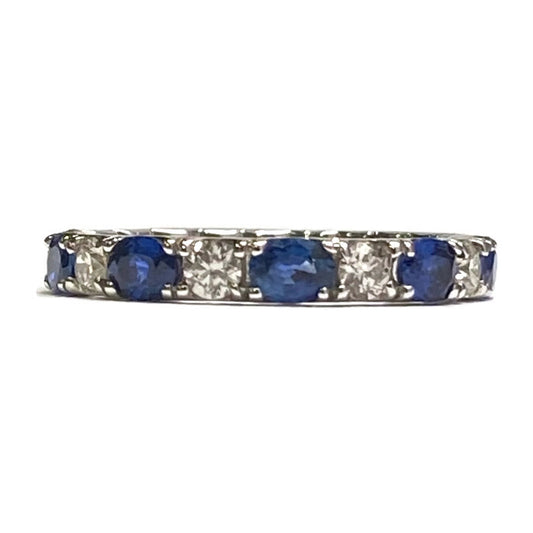 Sapphire 3/4 Eternity Band 14K White Gold 0.5ctw Diamond and 1.3ctw 5280.00