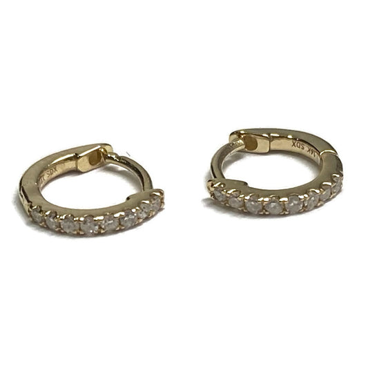 Small Hoop Huggies 14K Yellow Gold 0.08ctw Diamond 440.00