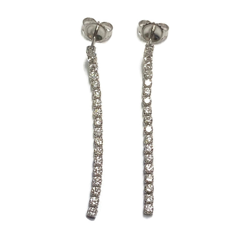 Diamond Earring Dangles 14K White Gold 1.5ctw Single Row 3500.00