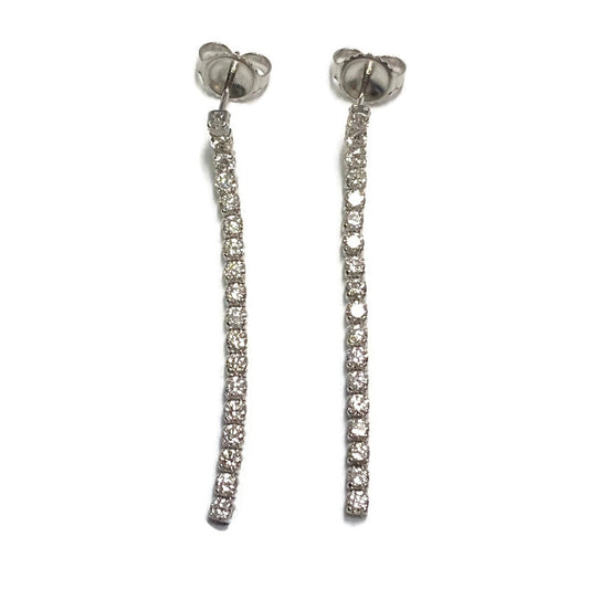 Diamond Earring Dangles 14K White Gold 1.5ctw Single Row 2550.00