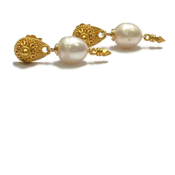 Pearl Vermeil Dangle Earring 60.00