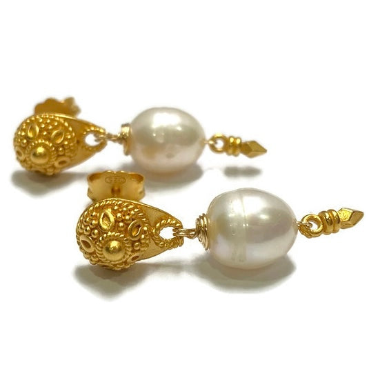 Pearl Vermeil Dangle Earring 60.00