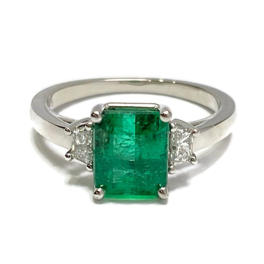 Emerald and Diamond Platinum Ring 8500.00