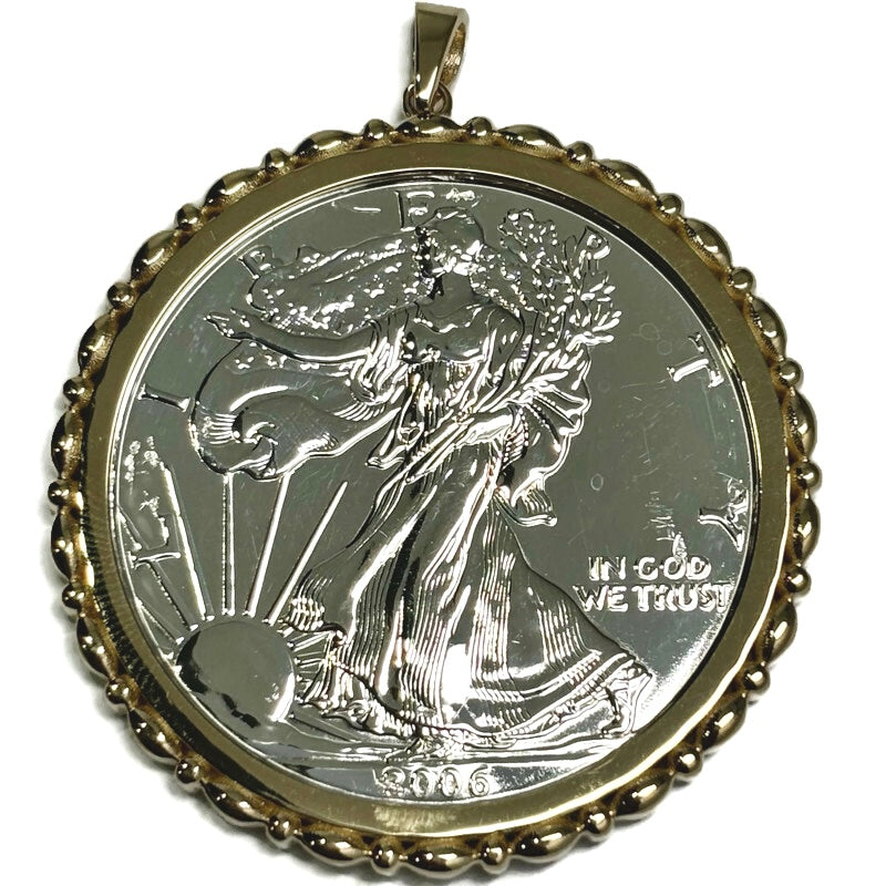 2006 Walking Lady Liberty with Gold Bezel Pendant 3800.00