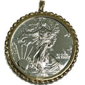 2006 Walking Lady Liberty with Gold Bezel Pendant 3800.00