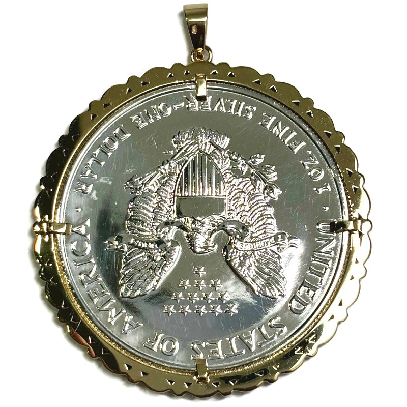 2006 Walking Lady Liberty with Gold Bezel Pendant 3800.00