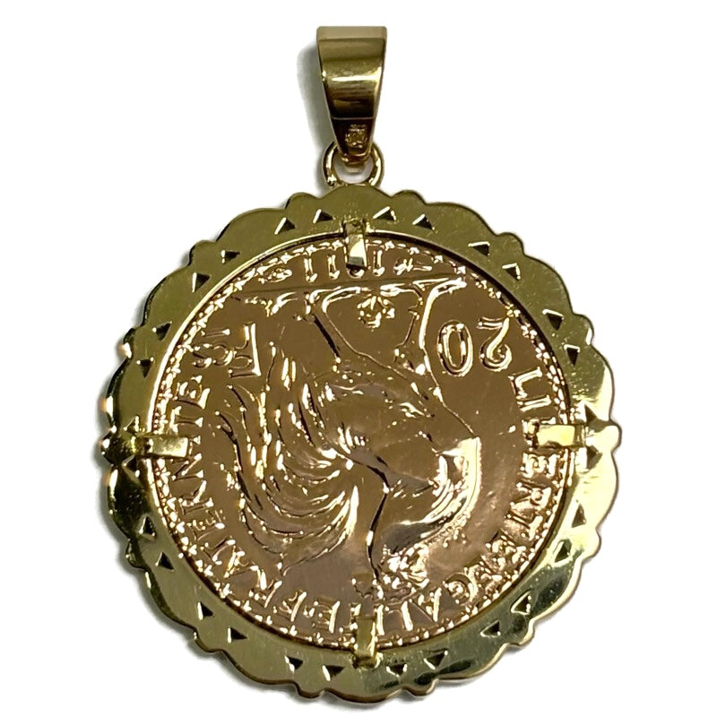 1911 Liberte Egalite Franc Coin with Gold Bezel Pendant 3100.00
