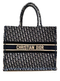 Christian Dior Large Book Tote Ecru and Blue Dior Oblique Embroidery 3395.00