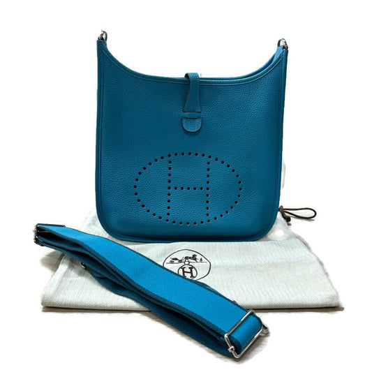 Hermes Evelyn Handbag Teal Pebble 3695.00
